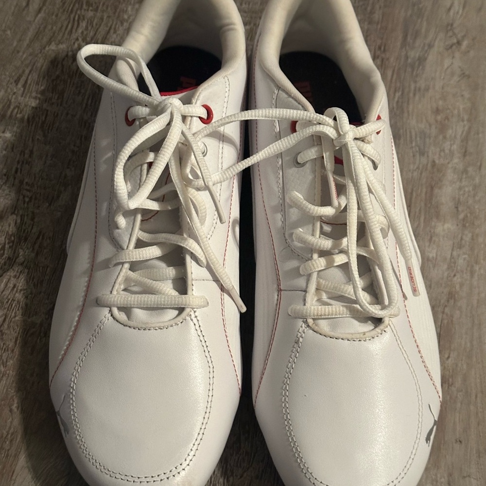 Puma White Sneakers with Red Accents